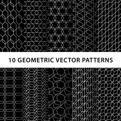 Geometric black vector pattern pack
