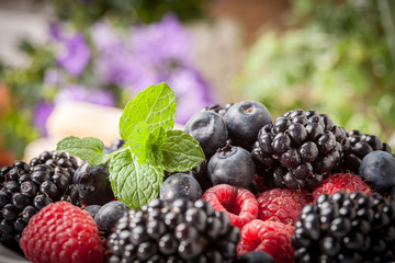 Mix of berries in a bowl.