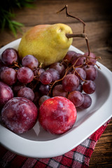 Ripe fruit from the home garden.