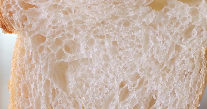 Hand pressing white bread