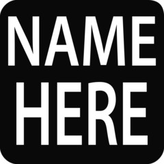 Name Tag - Sticker Magnet Square Label - `Name Here`