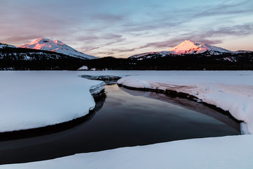 Soda Creek, South Sister and broken Top Sunset