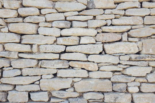 Detail of medieval stone wall, Provence, France