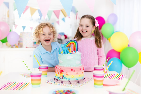 Kids birthday party with cake