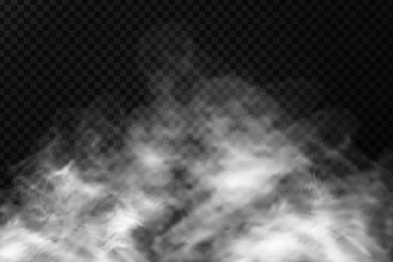 Poster Vector realistic isolated smoke effect on the transparent background. Realistic fog vector illustration. © comicsans