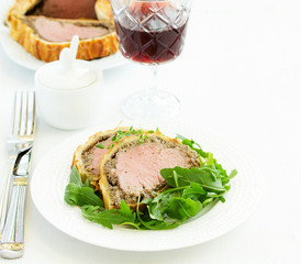 Homemade Christmas Beef Wellington with a Pastry Crust