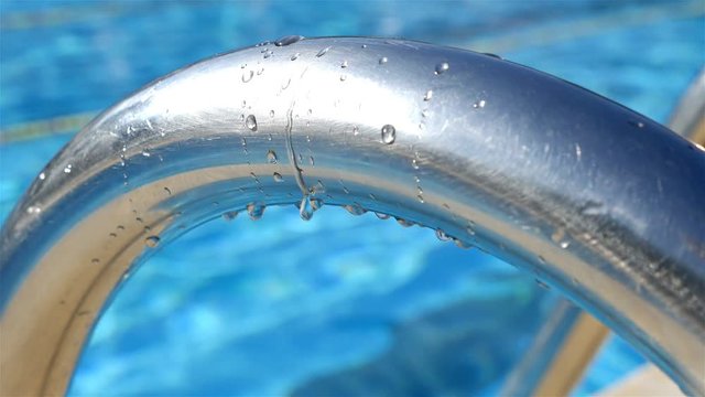 Close detail of the edge of a swimming pool, 4k