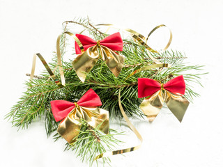 Christmas decoration on a white background. Copy space