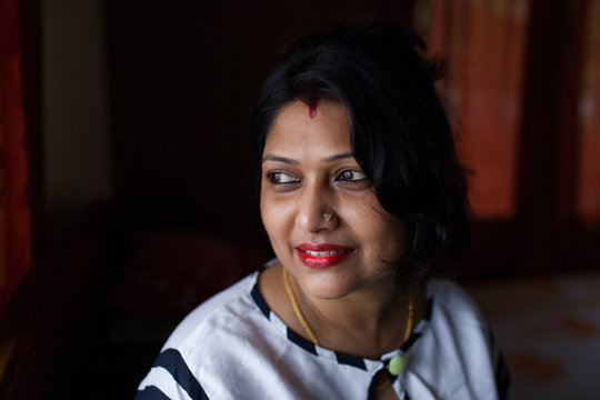 Portrait Of Beautiful Indian Woman