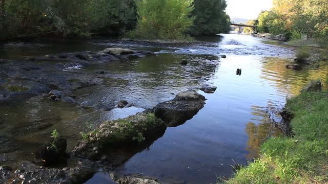 Aude river in Occitanie, South of France
