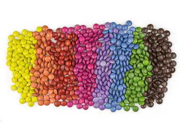 rainbow colored sugar coated candies