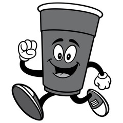 Party Cup Running Illustration