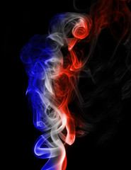 Obraz premium France national smoke flag