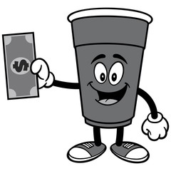 Party Cup with Dollar Illustration