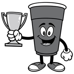 Party Cup with Trophy Illustration