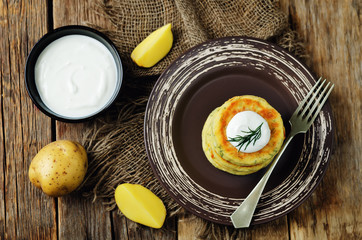 Cheese mashed potato cakes with dill
