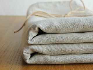 Soft handmade waffle linen cotton towels, kitchen towels, hand towels, bath towels tied with twine...