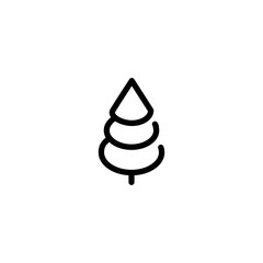 Isolated black and white color trees illustrations. Lineart style vector forest icon and logo set. Park and garden flat signs collection.