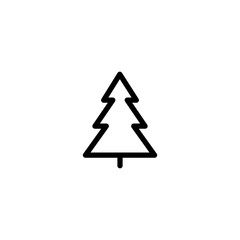 Isolated black and white color trees illustrations. Lineart style vector forest icon and logo set. Park and garden flat signs collection.