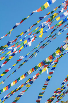 pray flags in Swayambhunath,monkey temple,Nepal