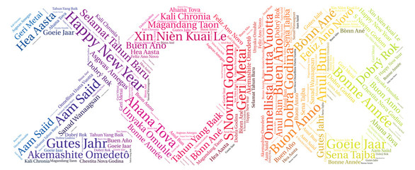 Words cloud concept of New Year in all languages of the world © Antonio Gravante