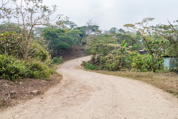 Rural road in Protected Area Miraflor, Nicaragua