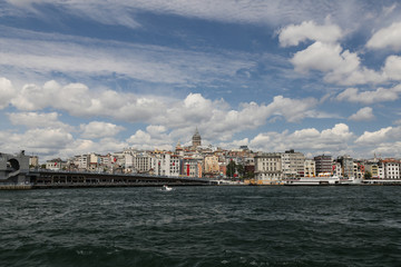 Galata Bridge and Galat Tower in Istanbul City