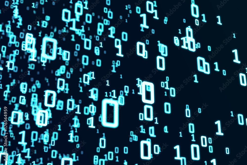 Poster Dark binary code background