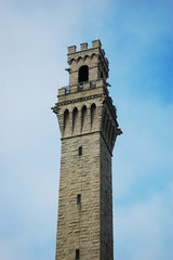 Pilgrim Monument is located at the center of Provincetown, Cape Cod, Massachusetts, USA.