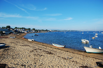 Fototapeta na wymiar Sailing Boats in the harbor in Cape Cod National Seashore, Provincetown, Massachusetts, USA