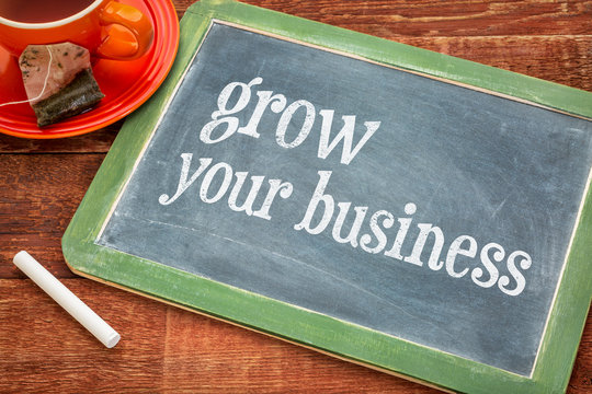 grow your business - blackboard sign