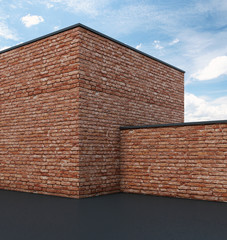 Creative red brick exterior