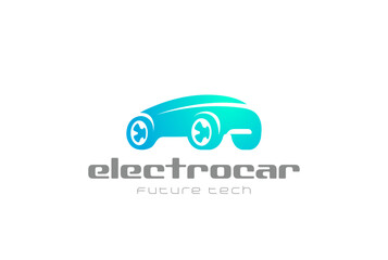 Electric Car Auto Logo design vector. Green Eco Vehicle icon
