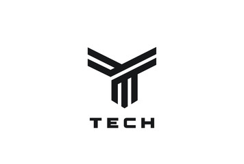 Letter T Logo design vector Linear