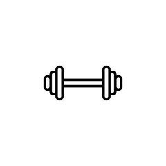 thin line dumbbell icon on white