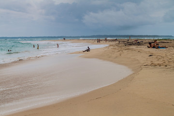 ISLA ZAPATILLA, PANAMA - MAY 21, 2016: Beach at Isla Zapatilla island, part of Bocas del Toro archipelago, Panama