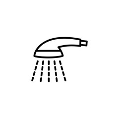 thin line shower icon on white