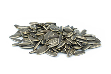 sunflower seeds pile isolated on white background