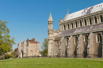 Fototapeta premium Cathedral and Abbey Church of Saint Alban in St.Albans england uk