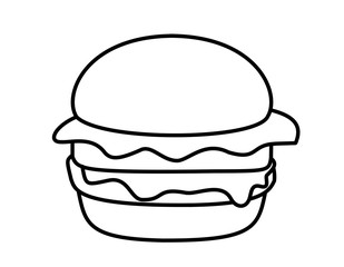 ハンバーガー(線画)