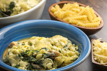 Grated pizza cheese (mozarella ) close up