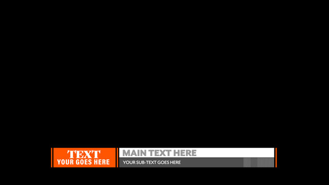 Orange and Gray Lower Third with Ticker