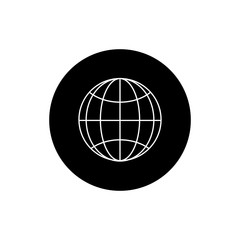 World web round icon long shadow vector