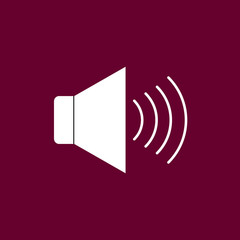 speaker with sound round icon long shadow vector