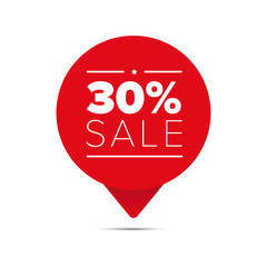 Thirty percent sale offer tag