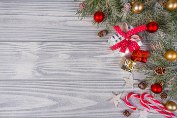 Fototapeta na wymiar christmas background with decorations