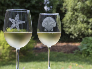 Two glasses of white wine