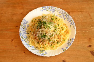 チリメンジャコと大根おろしのしょうゆ和えスパゲティ