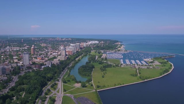 Aerial Wisconsin Milwaukie July 2017 Sunny Day 4K Inspire 2