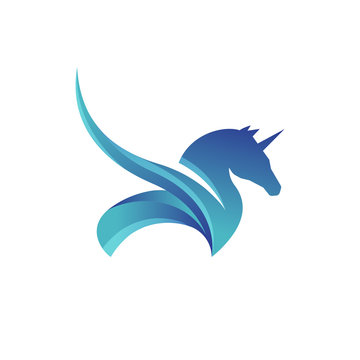 horse pegasus logo vector